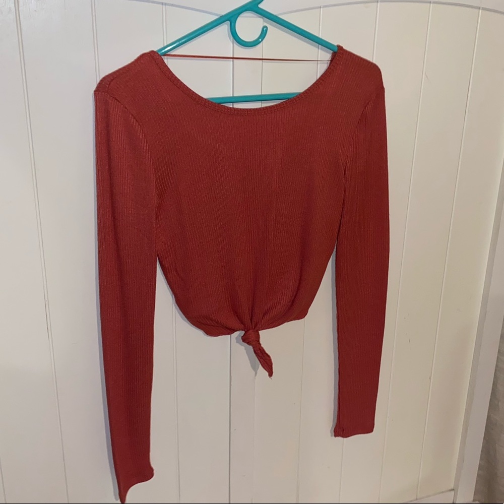 Cotton On Lozzie Long Sleeve Knot Tie Front Crop